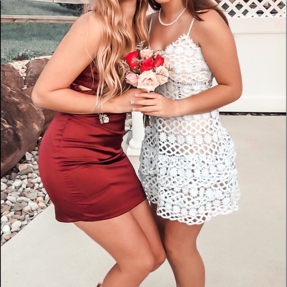 Lulu’s Beauty and Crochet Lace Mini Dress